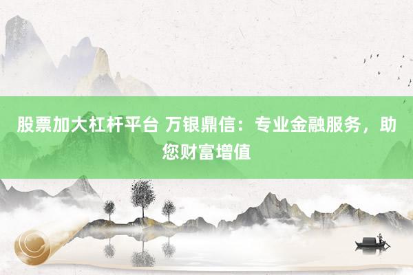 股票加大杠杆平台 万银鼎信：专业金融服务，助您财富增值