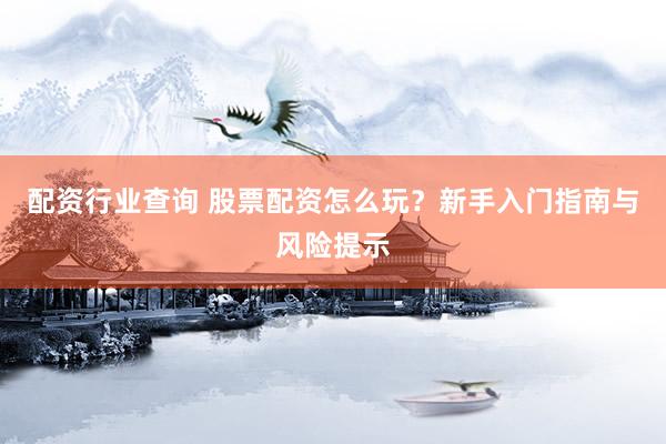 配资行业查询 股票配资怎么玩？新手入门指南与风险提示