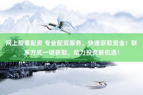网上股票配资 专业配资服务，快速获取资金！联系方式一键获取，助力投资新机遇！