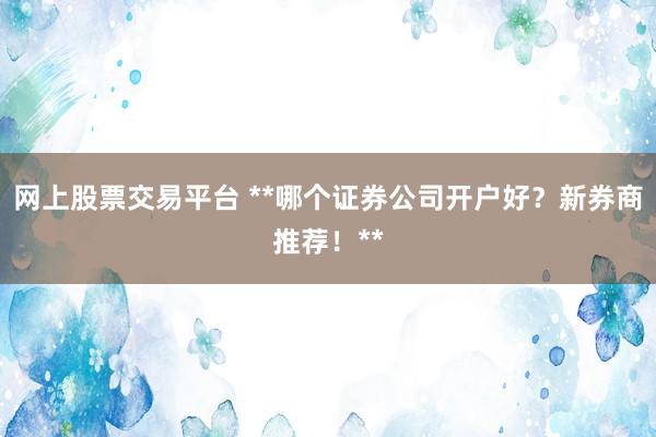 网上股票交易平台 **哪个证券公司开户好？新券商推荐！**
