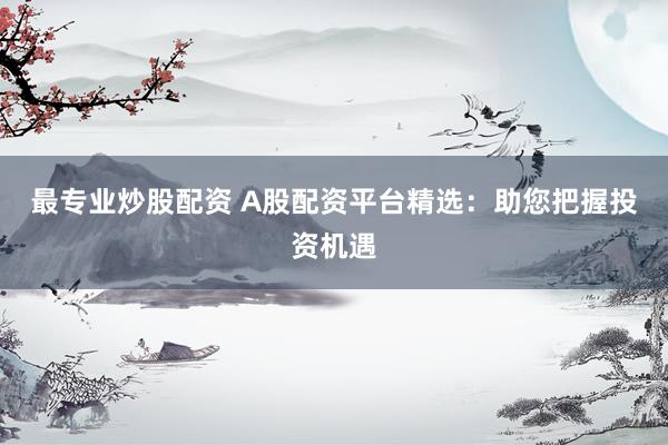 最专业炒股配资 A股配资平台精选：助您把握投资机遇