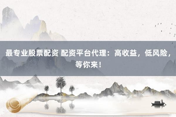 最专业股票配资 配资平台代理：高收益，低风险，等你来！