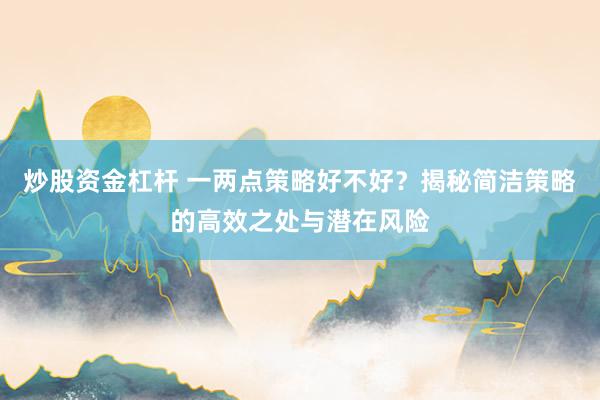 炒股资金杠杆 一两点策略好不好？揭秘简洁策略的高效之处与潜在风险