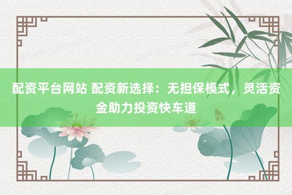 配资平台网站 配资新选择：无担保模式，灵活资金助力投资快车道
