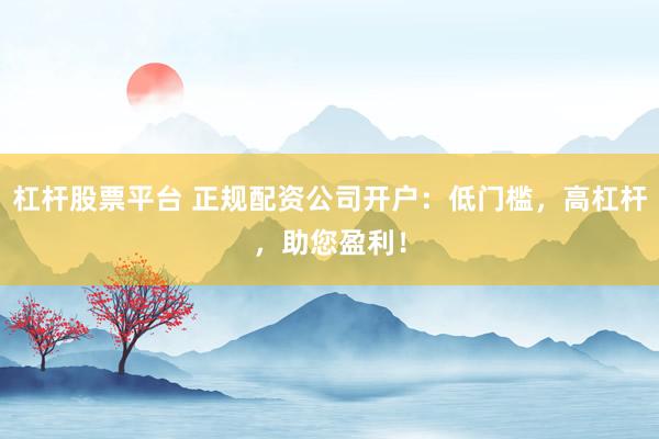 杠杆股票平台 正规配资公司开户：低门槛，高杠杆，助您盈利！
