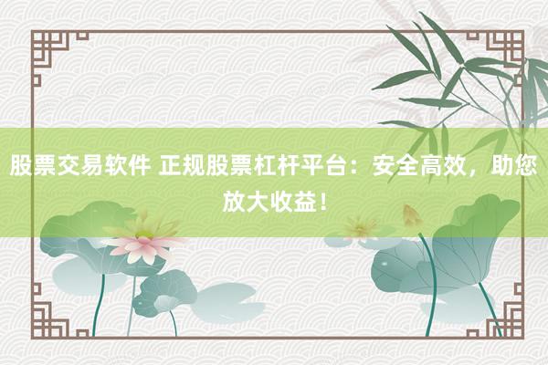 股票交易软件 正规股票杠杆平台:安全高效,助您放大收益!