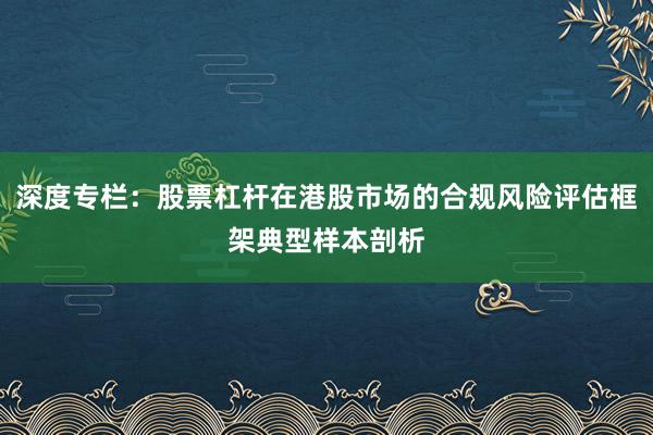 深度专栏:股票杠杆在港股市场的合规风险评估框架典型样本剖析