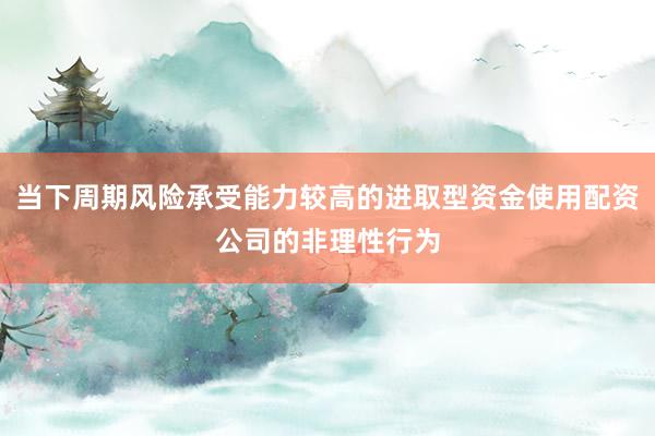 当下周期风险承受能力较高的进取型资金使用配资公司的非理性行为