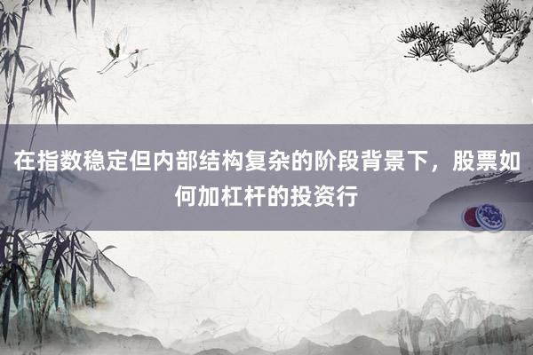 在指数稳定但内部结构复杂的阶段背景下，股票如何加杠杆的投资行