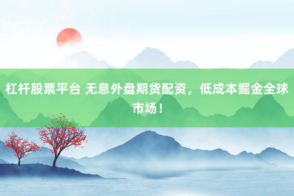 杠杆股票平台 无息外盘期货配资，低成本掘金全球市场！