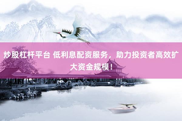 炒股杠杆平台 低利息配资服务,助力投资者高效扩大资金规模!