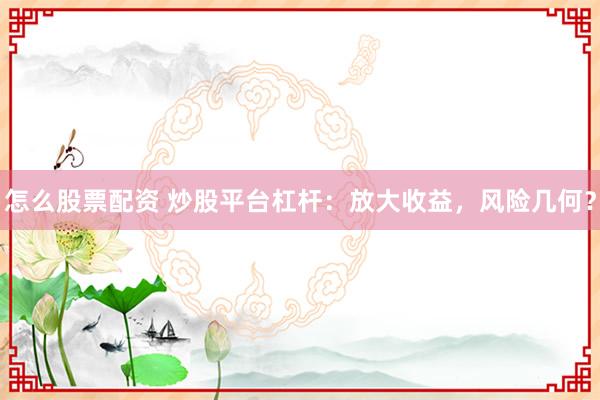 怎么股票配资 炒股平台杠杆：放大收益，风险几何？