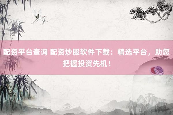 配资平台查询 配资炒股软件下载：精选平台，助您把握投资先机！